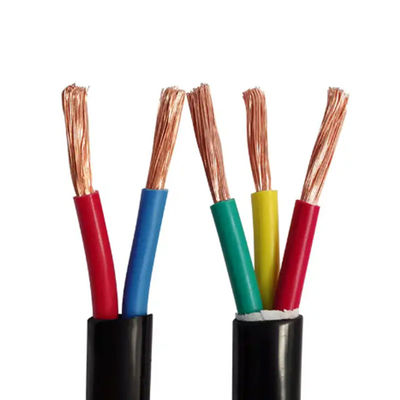 RVV Black Soft Sheathed Flexible Power Cable PVC Insulated Stranded 0.7 1 3mm